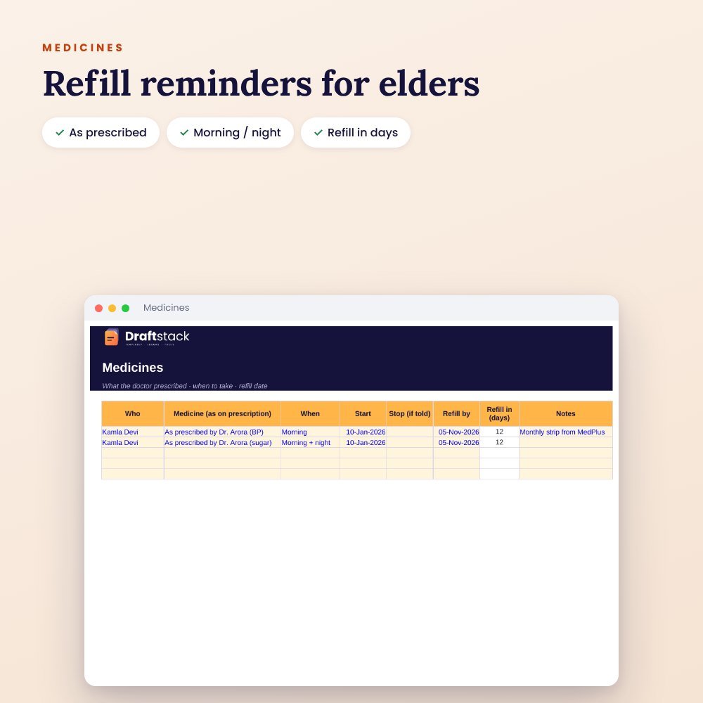Family Health & Insurance Tracker (Excel): Policies, Renewals, Claims & Medicines – preview 3