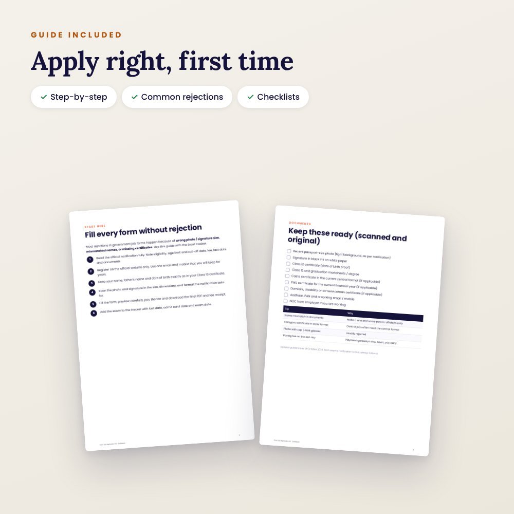 Govt Job Application Kit: Form Tracker (Excel) + Documents Guide – preview 3