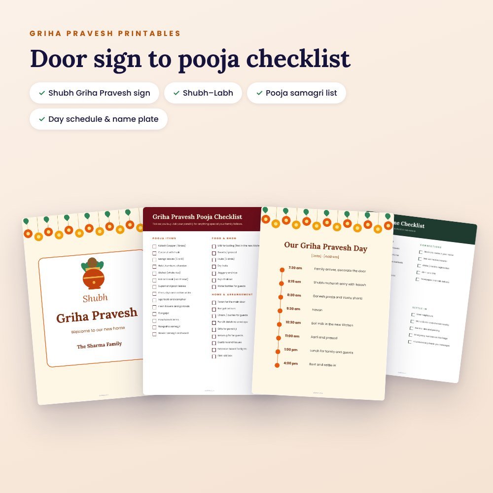 Griha Pravesh Kit: 4 E-Invites + Door Sign, Pooja Checklist & More – preview 2