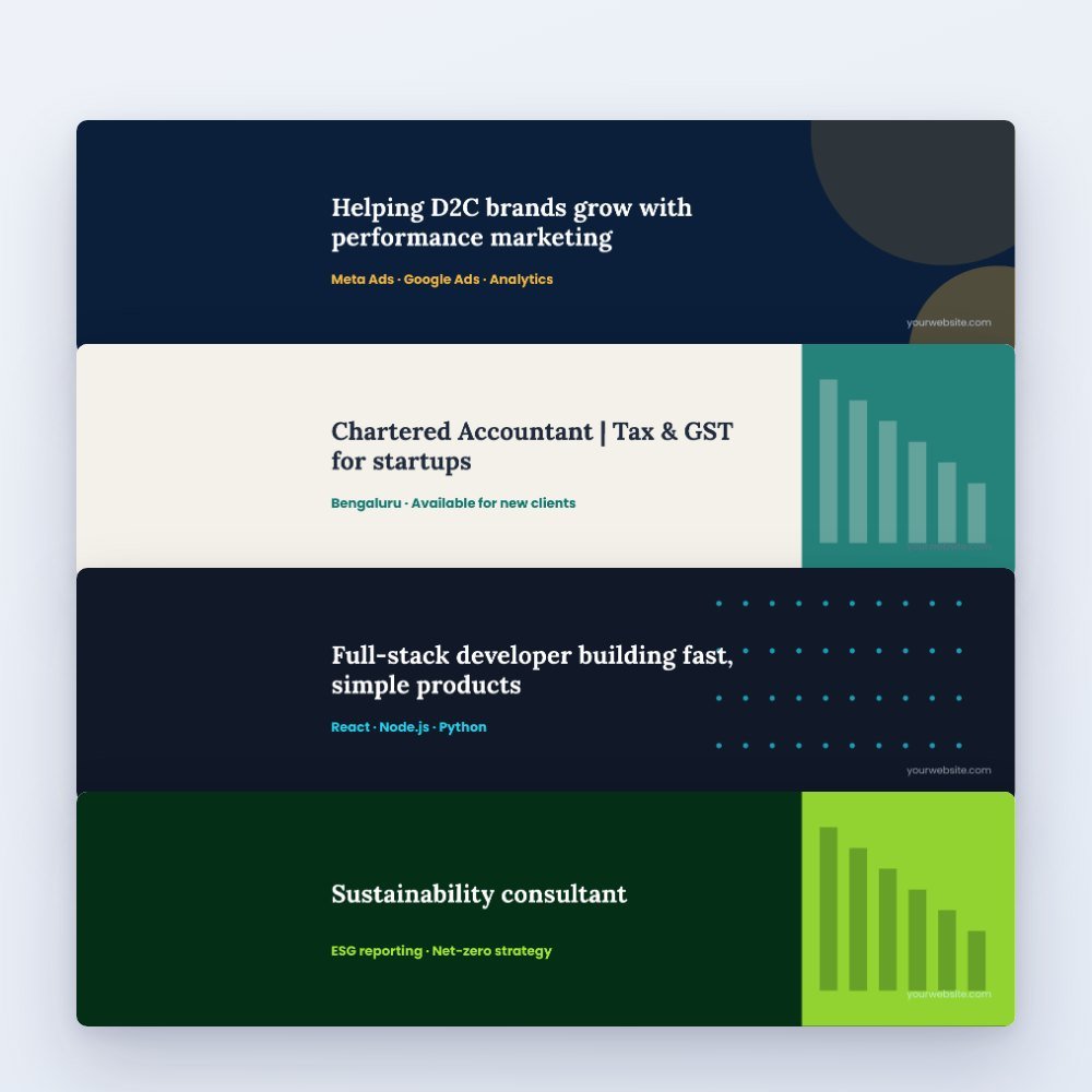 LinkedIn Banner Templates + Profile Guide (8 Canva Designs) – digital download preview