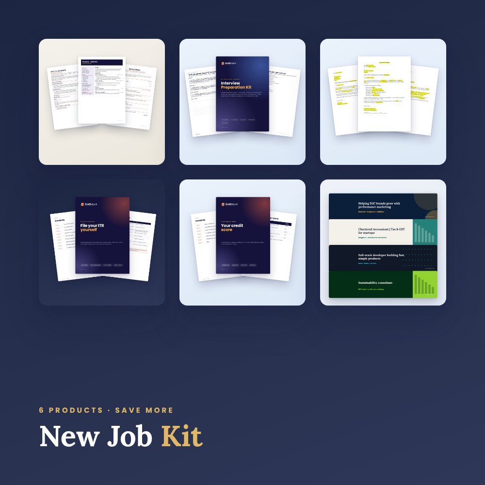 New Job Kit: Resume, Interview, Office Letters, ITR & Credit Score – bundle preview