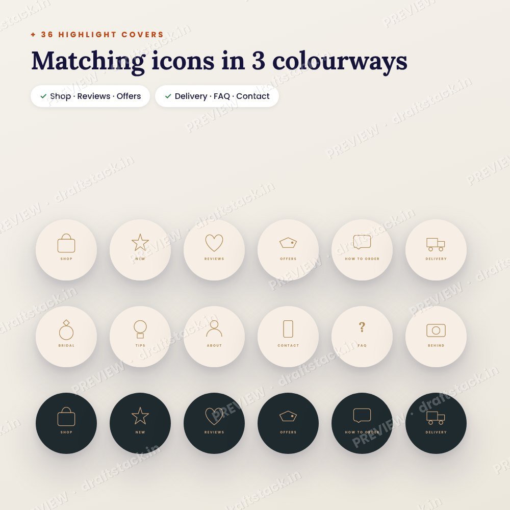 Instagram Reels Covers + Highlight Icons (54 Canva Designs) – preview 3